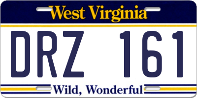WV license plate DRZ161