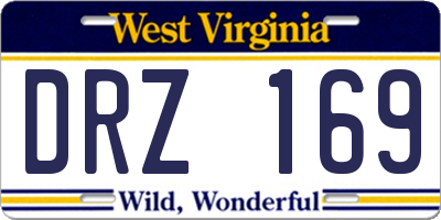 WV license plate DRZ169