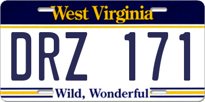 WV license plate DRZ171