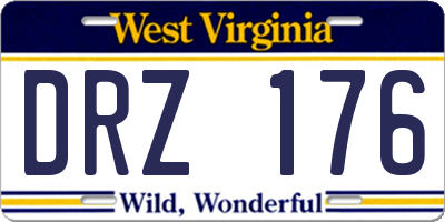 WV license plate DRZ176