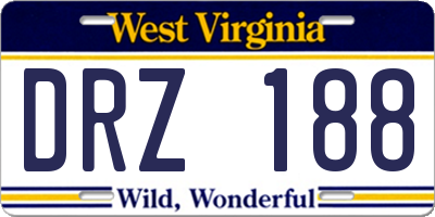 WV license plate DRZ188