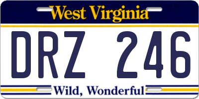 WV license plate DRZ246