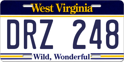 WV license plate DRZ248