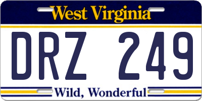 WV license plate DRZ249