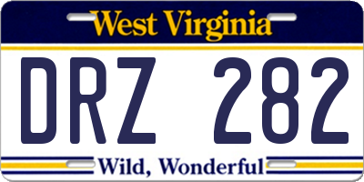 WV license plate DRZ282