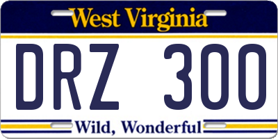 WV license plate DRZ300