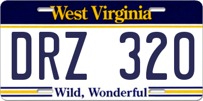 WV license plate DRZ320