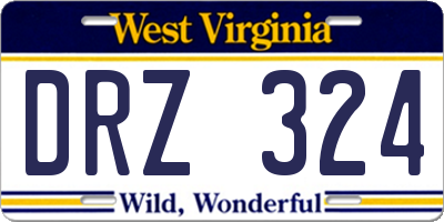 WV license plate DRZ324