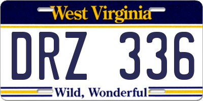 WV license plate DRZ336