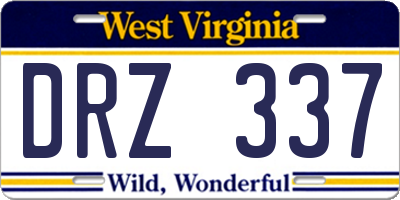 WV license plate DRZ337