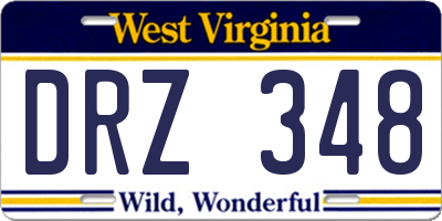 WV license plate DRZ348