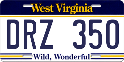 WV license plate DRZ350
