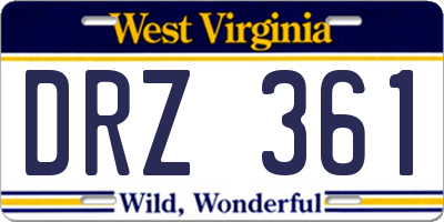 WV license plate DRZ361