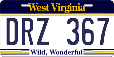 WV license plate DRZ367