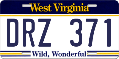 WV license plate DRZ371
