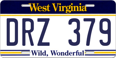 WV license plate DRZ379