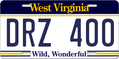 WV license plate DRZ400