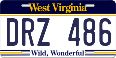 WV license plate DRZ486
