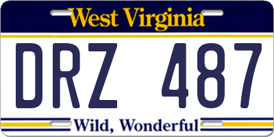 WV license plate DRZ487