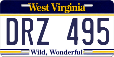 WV license plate DRZ495