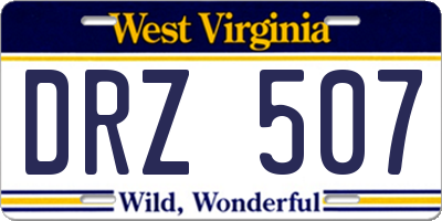 WV license plate DRZ507