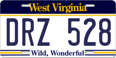 WV license plate DRZ528