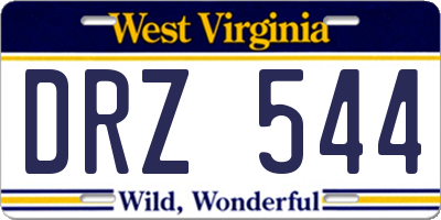 WV license plate DRZ544