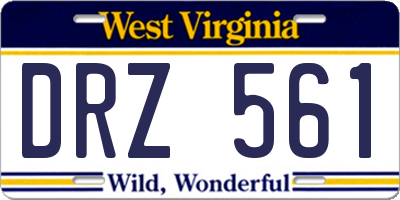 WV license plate DRZ561