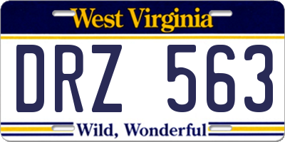 WV license plate DRZ563