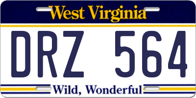 WV license plate DRZ564