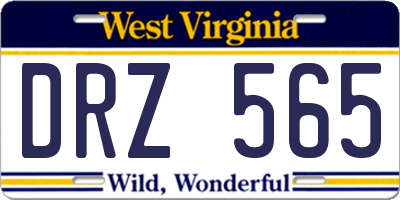 WV license plate DRZ565