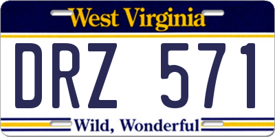 WV license plate DRZ571