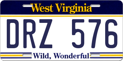 WV license plate DRZ576