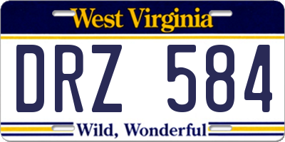 WV license plate DRZ584