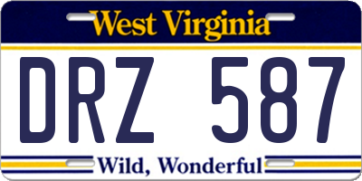 WV license plate DRZ587