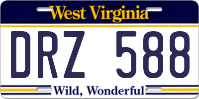 WV license plate DRZ588