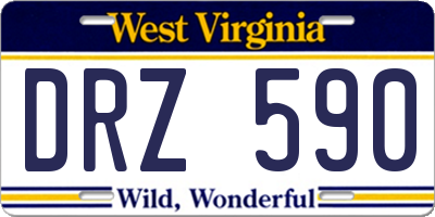 WV license plate DRZ590