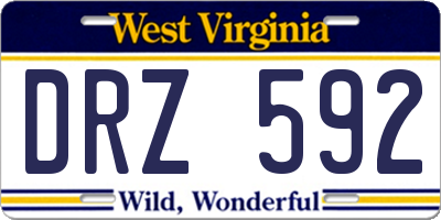 WV license plate DRZ592