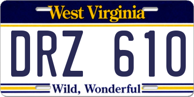 WV license plate DRZ610