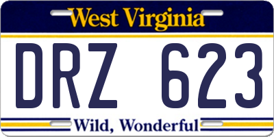 WV license plate DRZ623