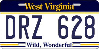 WV license plate DRZ628
