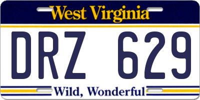 WV license plate DRZ629