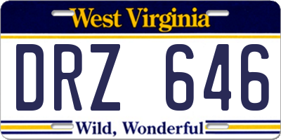 WV license plate DRZ646
