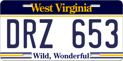 WV license plate DRZ653