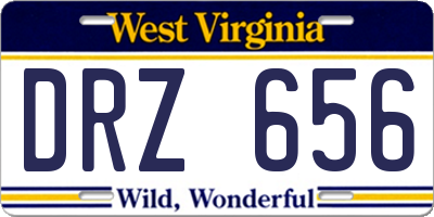 WV license plate DRZ656