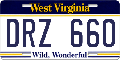 WV license plate DRZ660