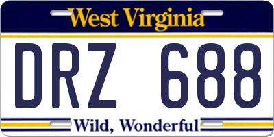 WV license plate DRZ688