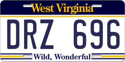 WV license plate DRZ696
