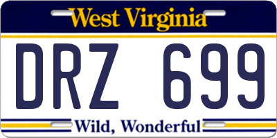 WV license plate DRZ699