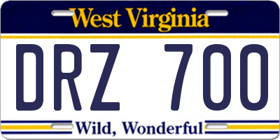 WV license plate DRZ700